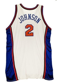 Larry Johnson 97-98 Game Worn and Signed  New York Knicks Jersey